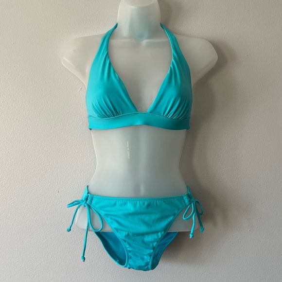 VICTORIA’S SECRET TURQUOISE COLOR BIKINI SET TOP M SIZE AND BOTTOM SMALL-SIZE - Picture 2 of 5